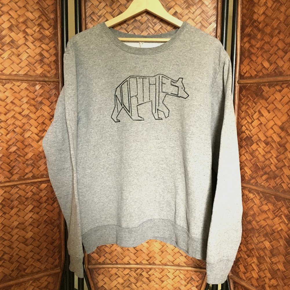 Rare Retired NORTHIES Poly Bear Boxy Sweatshirt Blue Grey